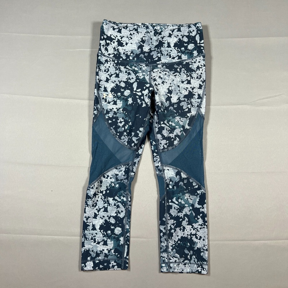 Under Armour Heat Gear Compression Leggings Womens Small Blue Camouflage Yoga
